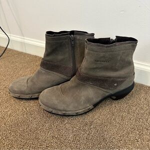 Merrell | Brown Gray Suede Studded Drizzle Ankle Boots Size 9.5 Women's